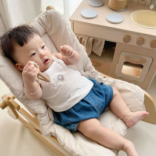 Ins Korean version of infants and young children summer thin cotton comfortable smiley letters refreshing camisole male and female baby all-match T-shirt