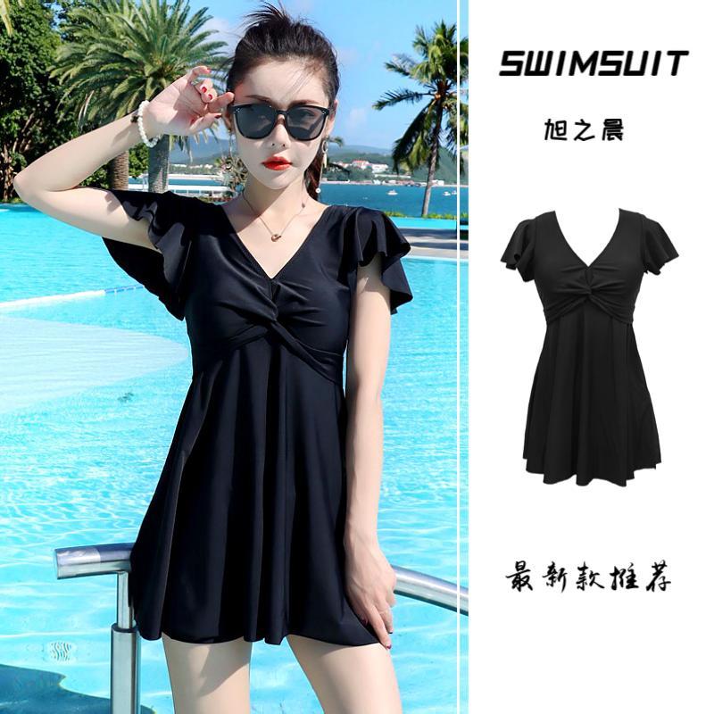 2022 new hot style plus fat split swimsuit women's summer cover belly slimming hot spring conservative plus size loose swimsuit