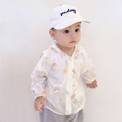 Baby sun protection clothing summer thin section breathable boys and girls children sun protection clothing summer baby air-conditioning shirt children's coat