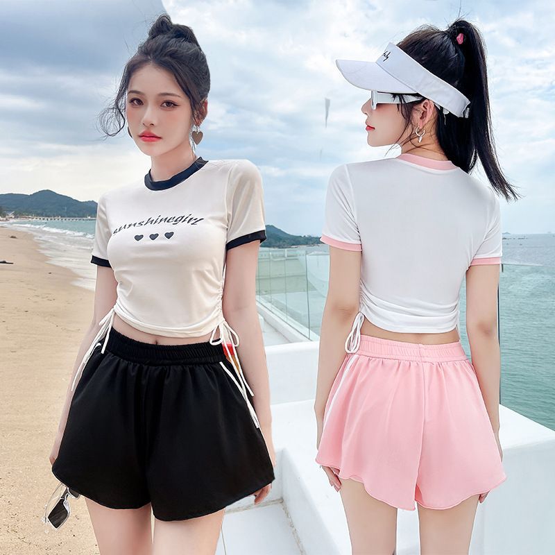 New swimsuit women's split two-piece set students' small fresh bathing hot springs show thin cover belly conservative sports women's swimsuit