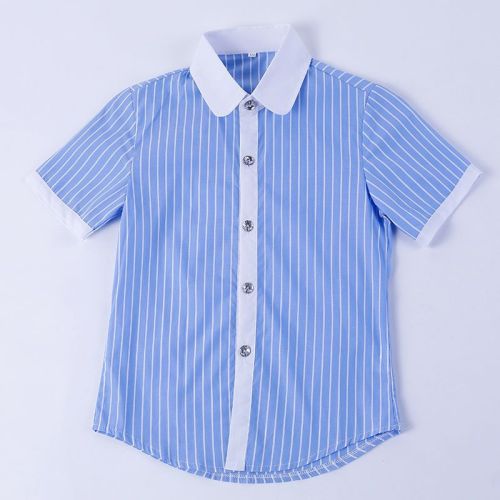 Children's shirts short-sleeved boys and girls tops pure cotton 2023 new baby children's clothing trendy big children Korean shirt summer