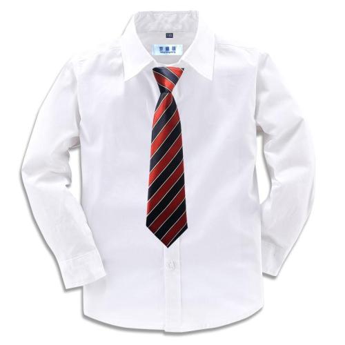 Boys white shirt long-sleeved cotton children's performance clothing spring and autumn new children's clothing white shirt primary school uniform