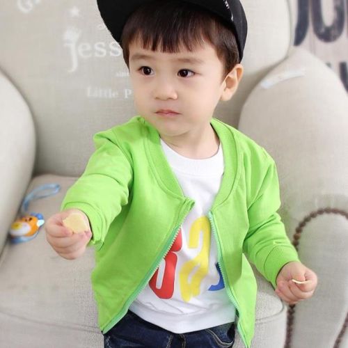 Boys sun protection clothing pure cotton girls spring and autumn thin coat summer children's clothing short-sleeved suit baby cardigan baby clothes