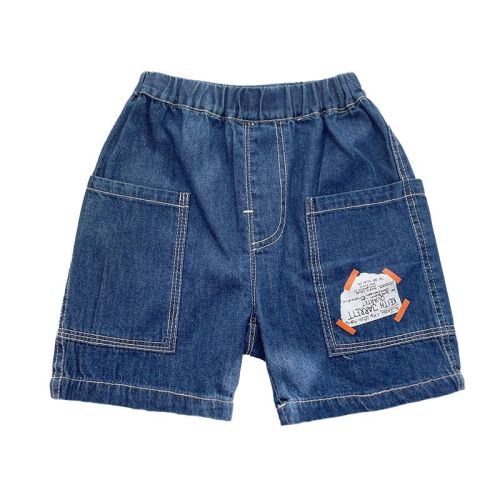 Universal collocation~Korean version of children's summer jeans boys' dark denim shorts thin section baby casual shorts