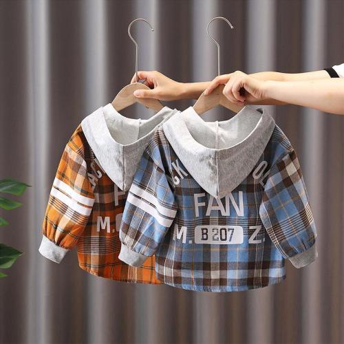 Boys' coat, children's autumn shirt, 2023 spring and autumn new style, net red baby, handsome and fashionable, small and medium-sized children's clothing trend