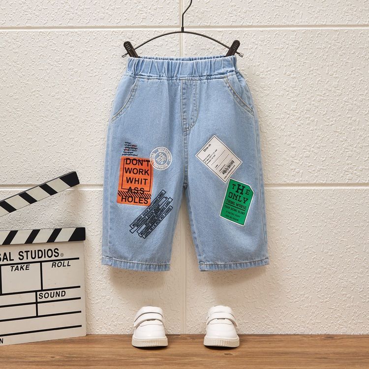 Children's clothing boys' denim shorts summer new children's trousers five-point pants 2023 summer clothing medium and big children Korean version comfortable