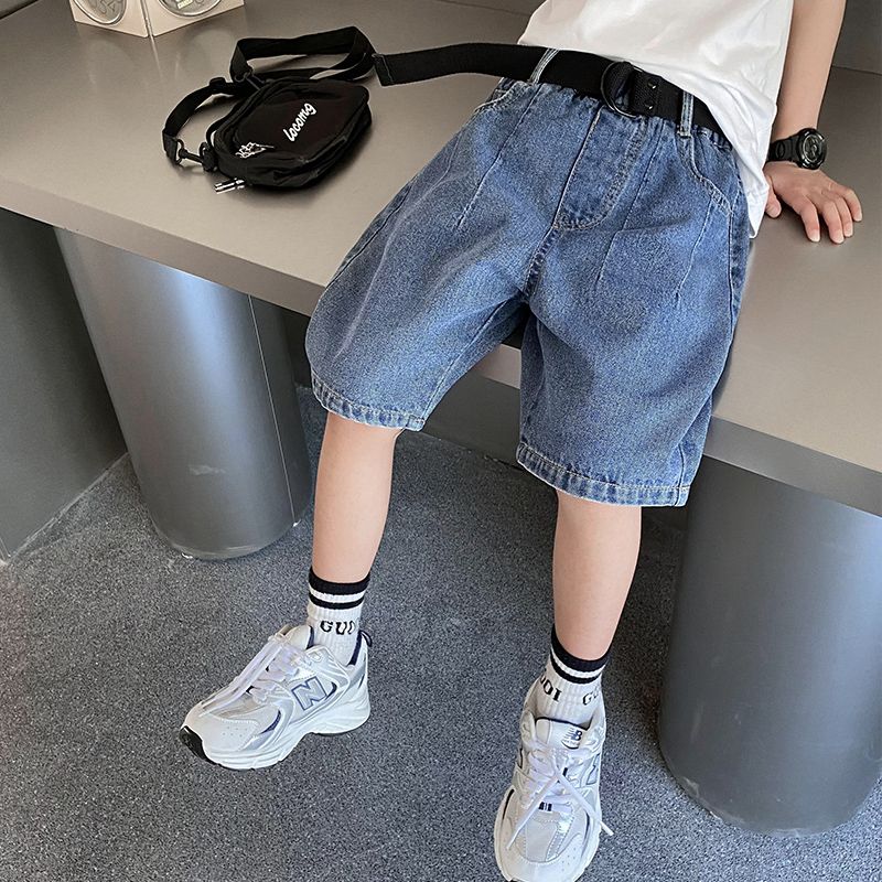 Boys denim shorts five-point pants children's summer pants boys casual pants handsome Korean version