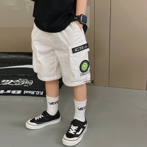 Boys' pants 2023 summer new middle and big boys quick-drying overalls children's foreign style shorts children's five-point pants thin