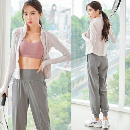 Running sports suit female spring and summer outdoor morning running fashion outdoor badminton exercise professional yoga fitness clothes