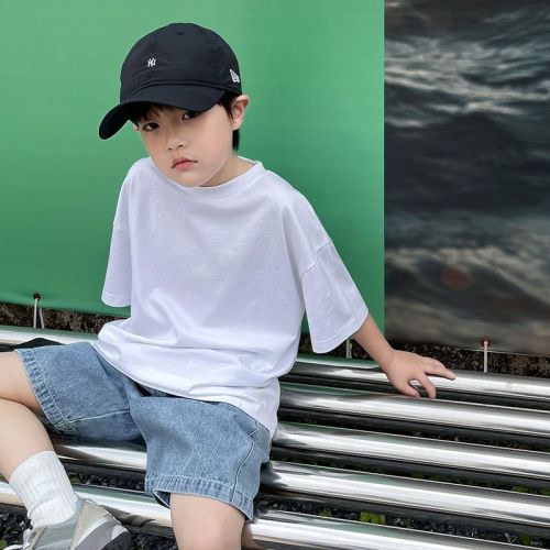 Children's clothing boys' summer clothes washed denim shorts 2023 latest children's summer super soft five-point pants for outer wear