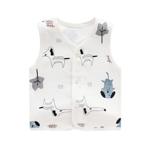 Baby Spring and Autumn Thin Section Pure Cotton Baby Newborn Children Outer Wearing Double-layer Vest for Boys and Girls