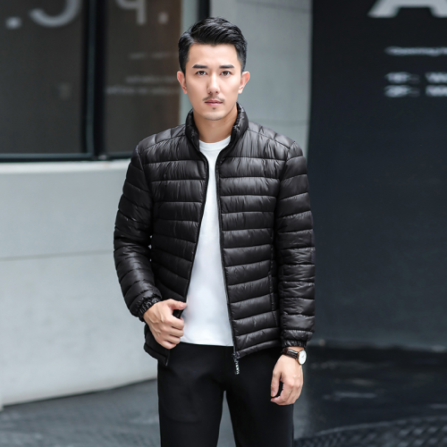 2023 new light and thin down padded jacket men's short all-match lightweight stand-up collar cap thin section middle-aged and young autumn and winter coat