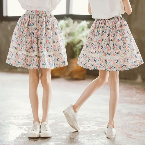 Girls skirt summer floral skirt summer new children's western style beach skirt big girls all-match skirt