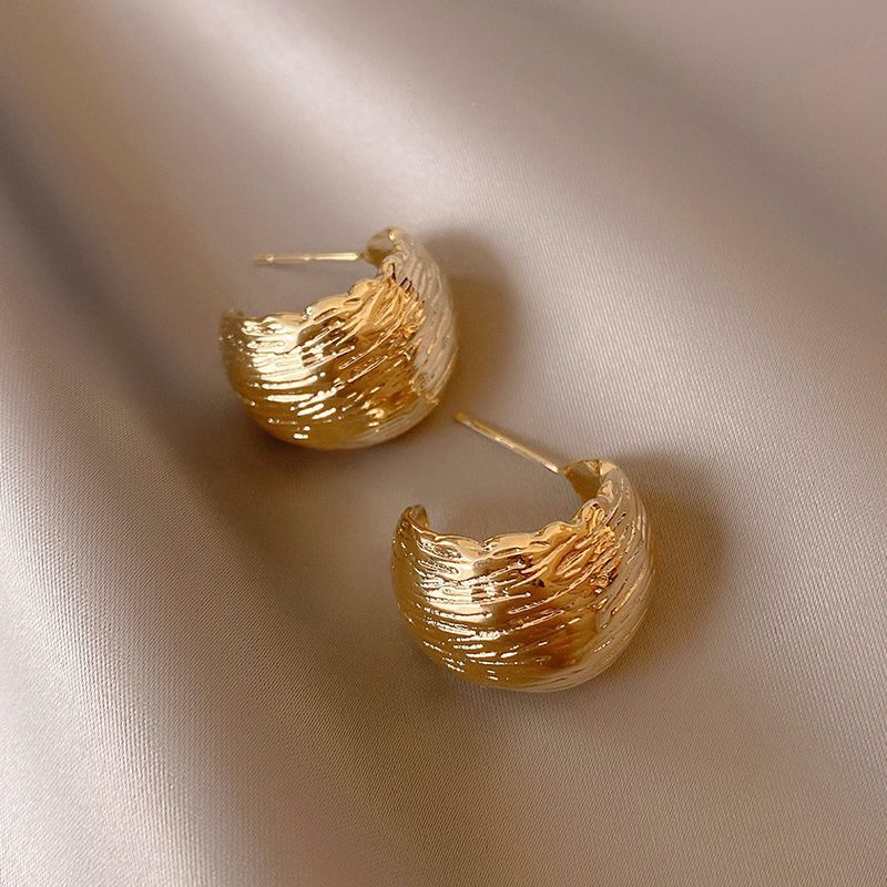 European and American metal simple and high-end earrings 2023 new trendy earrings niche design matte ear accessories