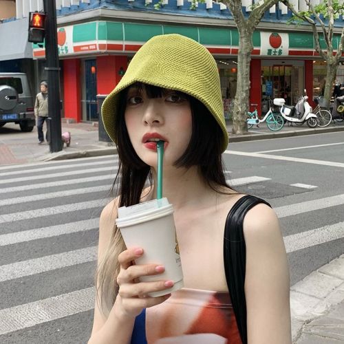 Summer sunshade hat women's sunscreen thin section breathable fisherman hat ins tide new face-covering bucket hat women show small face