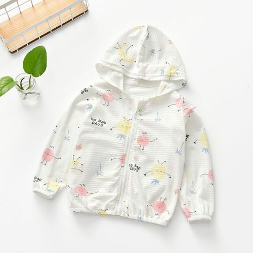 Children's pure cotton girls' sunscreen clothing sunscreen clothing boy baby thin section breathable coat summer skin clothing air-conditioning shirt