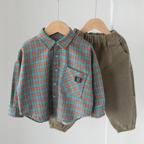 Good brushed shirts, children's long-sleeved shirts, spring and autumn clothes, boys' baby tops, pure cotton Korean jackets, trendy