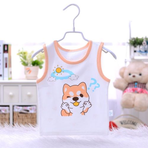 Baby summer vest thin section newborn cotton belly bottoming shirt top male and female baby sleeveless underwear T-shirt