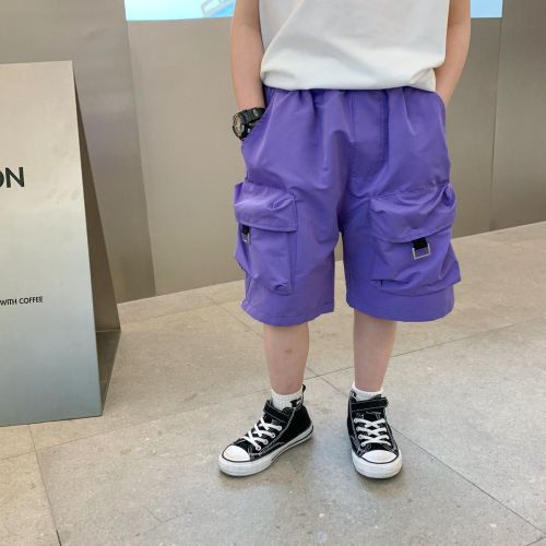 Boys overalls new baby summer shorts children's Korean version of foreign style pants loose foreign style all-match trendy