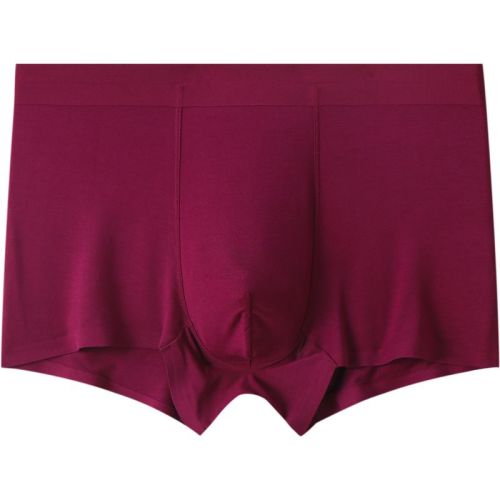 Wine red men's underwear modal men's loose antibacterial pants men's mid-waist boxer men's shorts solid color