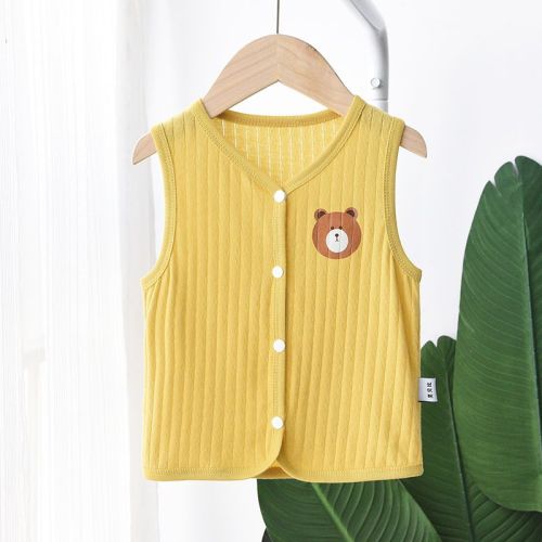 Baby vest summer thin section children's small vest boys and girls vest pure cotton mesh outer wear spring vest 6 years old