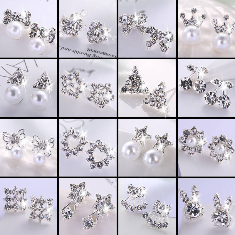 Stud Earrings Female Student Korean Version Simple Personality Temperament Cute Hypoallergenic Ear Jewelry Fashion Internet Celebrity Versatile Earrings