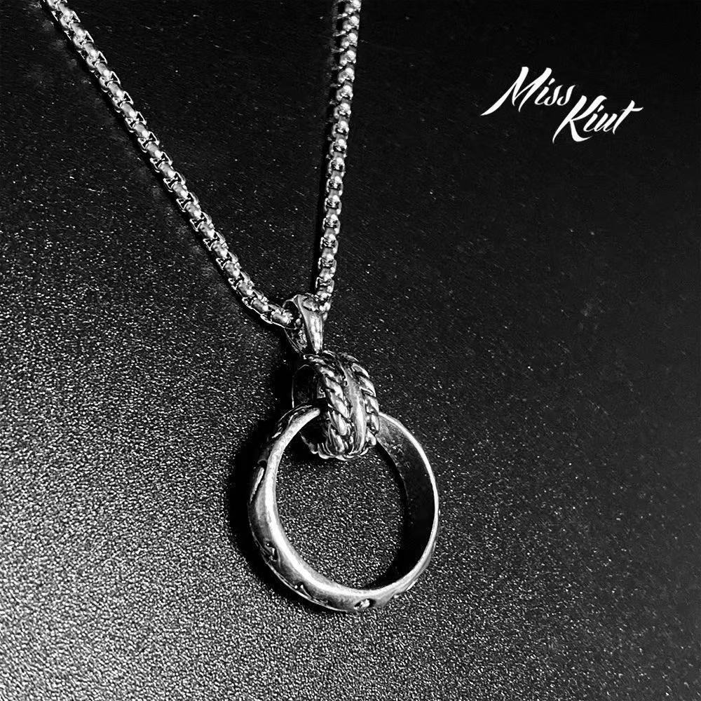 Internet celebrity men and women all-match necklace brother birthday gift trend personality fashion pendant titanium steel Korean student pendant