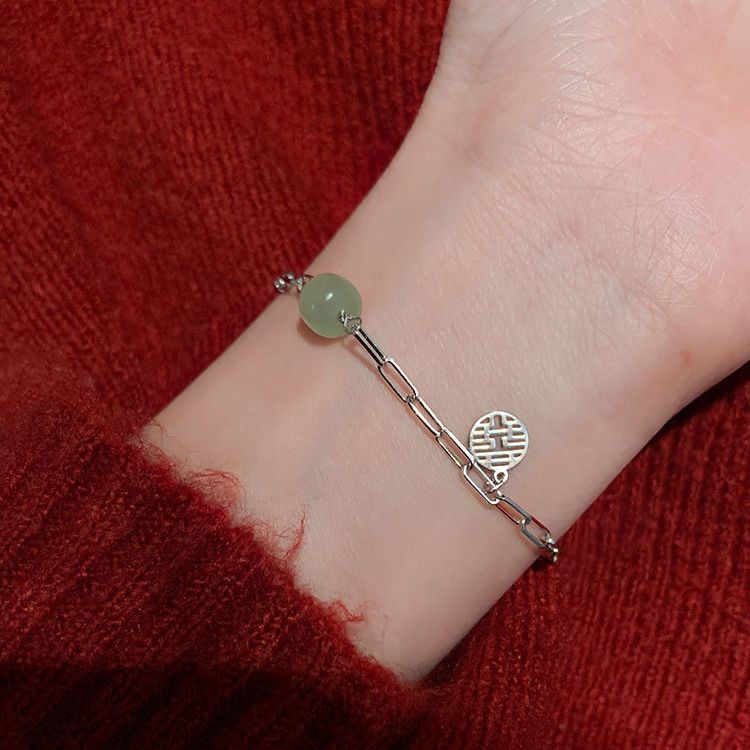 Transfer bead bracelet female ins high-end design sense of cold wind students girlfriends trend jewelry new all-match gift