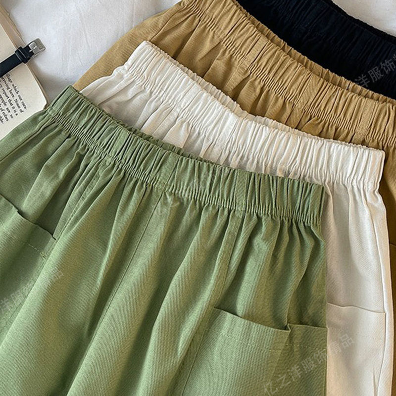 [Pure Cotton] Shorts Women Wear High Waist Covering Thighs in Summer