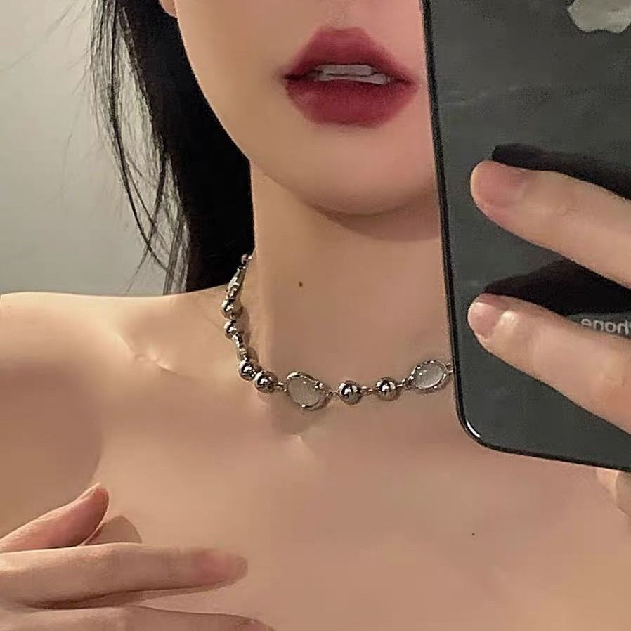 Opal necklace women's light luxury high-end design sense niche original short hot girl choker collar collarbone chain