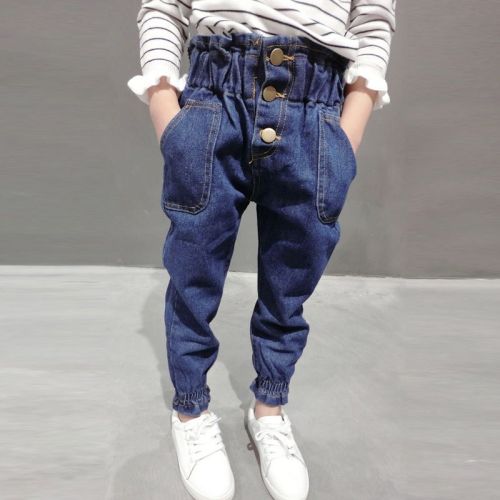 2023 spring and autumn children's clothing girls' jeans new 2-8 years old loose casual pants cross pants radish pants baby