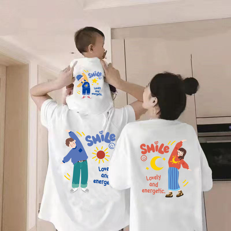 Special parent-child clothes for a family of three and four summer clothes T-shirt mother and child clothes short-sleeved 2023 new trendy half-sleeves