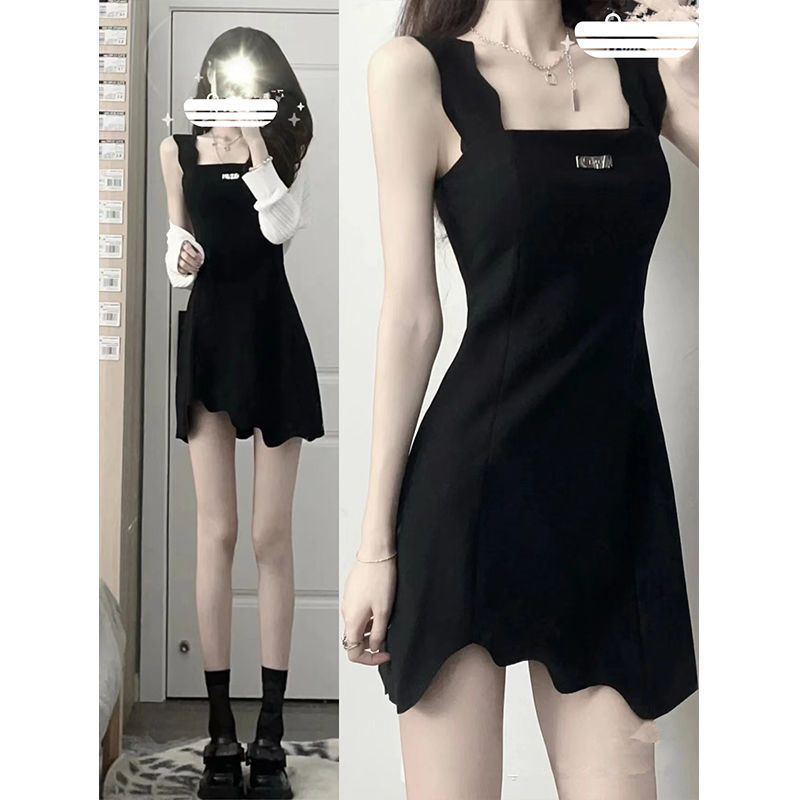 Pure desire hot girl top suspender skirt summer Harajuku style bag arm skirt female French platycodon gentle wear one piece skirt