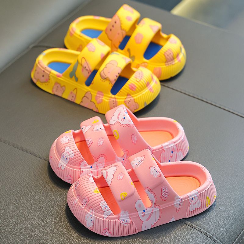 Children's slippers summer boys and girls cartoon cute non-slip thick bottom soft bottom Baotou indoor shoes girl baby sandals and slippers