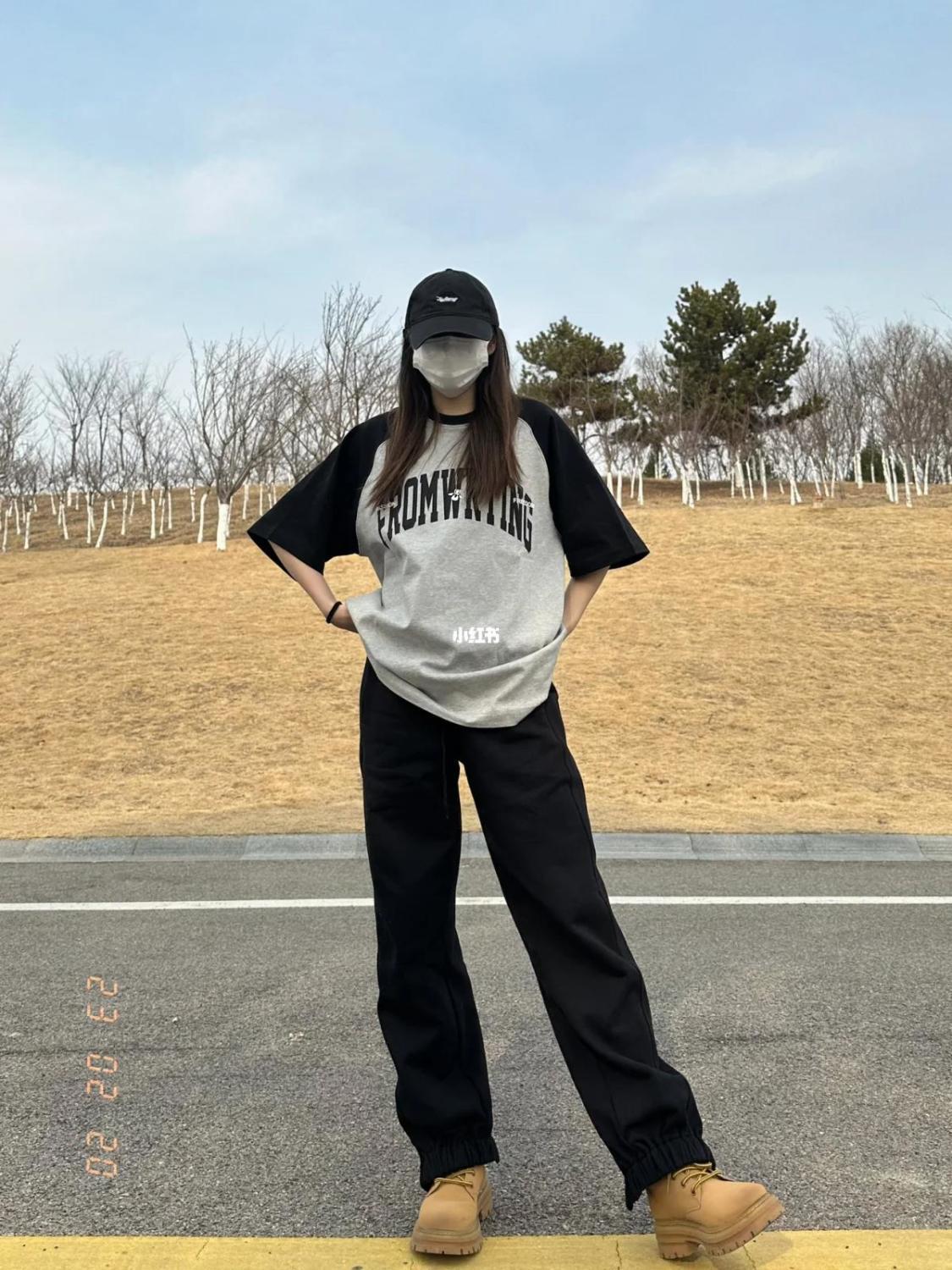 2023 new color contrast short-sleeved t-shirt women's loose Korean version of vintage American retro Harajuku style bf top women's tide