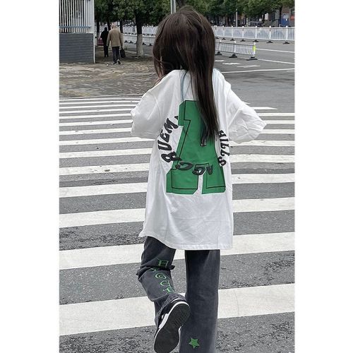 European and American tide brand national tide short-sleeved t-shirt women's summer loose ins couple American high street oversize half-sleeved top