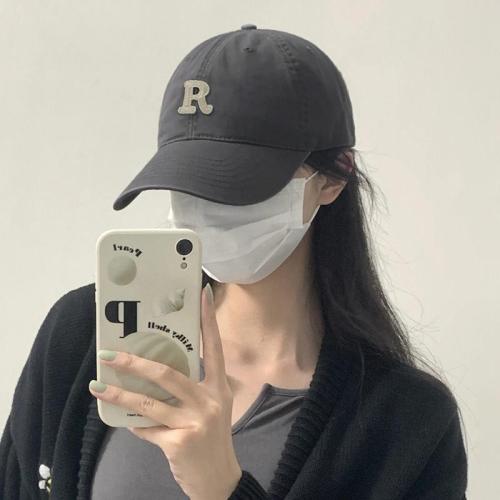 Big head circumference gray baseball cap female summer show face small ins tide brand soft top hat spring and autumn wide brim peaked cap