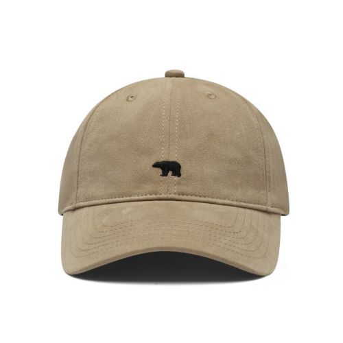 American brushed gray embroidered baseball cap women's sunshade soft top polar bear peaked hat men's style with a small face