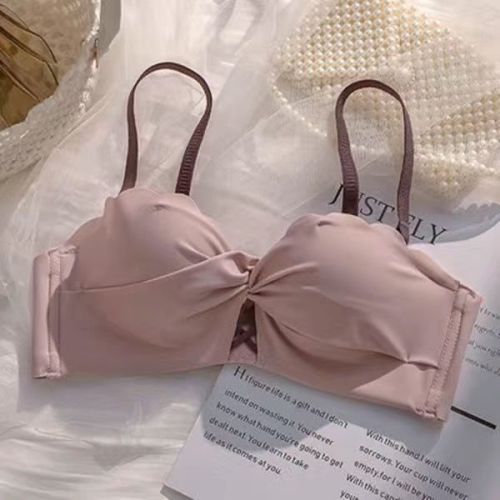 Student girl sweet Japanese bra set small chest gathers to show big sexy no steel ring close breast underwear female