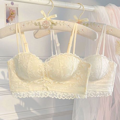 New underwear women's small breasts gather to show big summer no steel ring to close the pair of breasts to prevent sagging new strapless bra