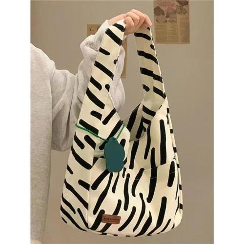 Drinking talk DrinKing zebra pattern canvas bag  new large-capacity tote bag student class shoulder bag