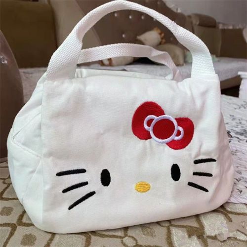 Tote bag women's canvas bag large capacity  new kt cat hand shopping bag hello kitty shoulder bag