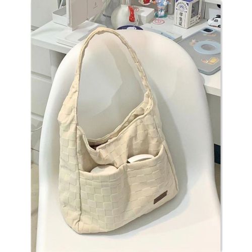  new style canvas single shoulder bag high-end sense tote bag for college students in class in early autumn