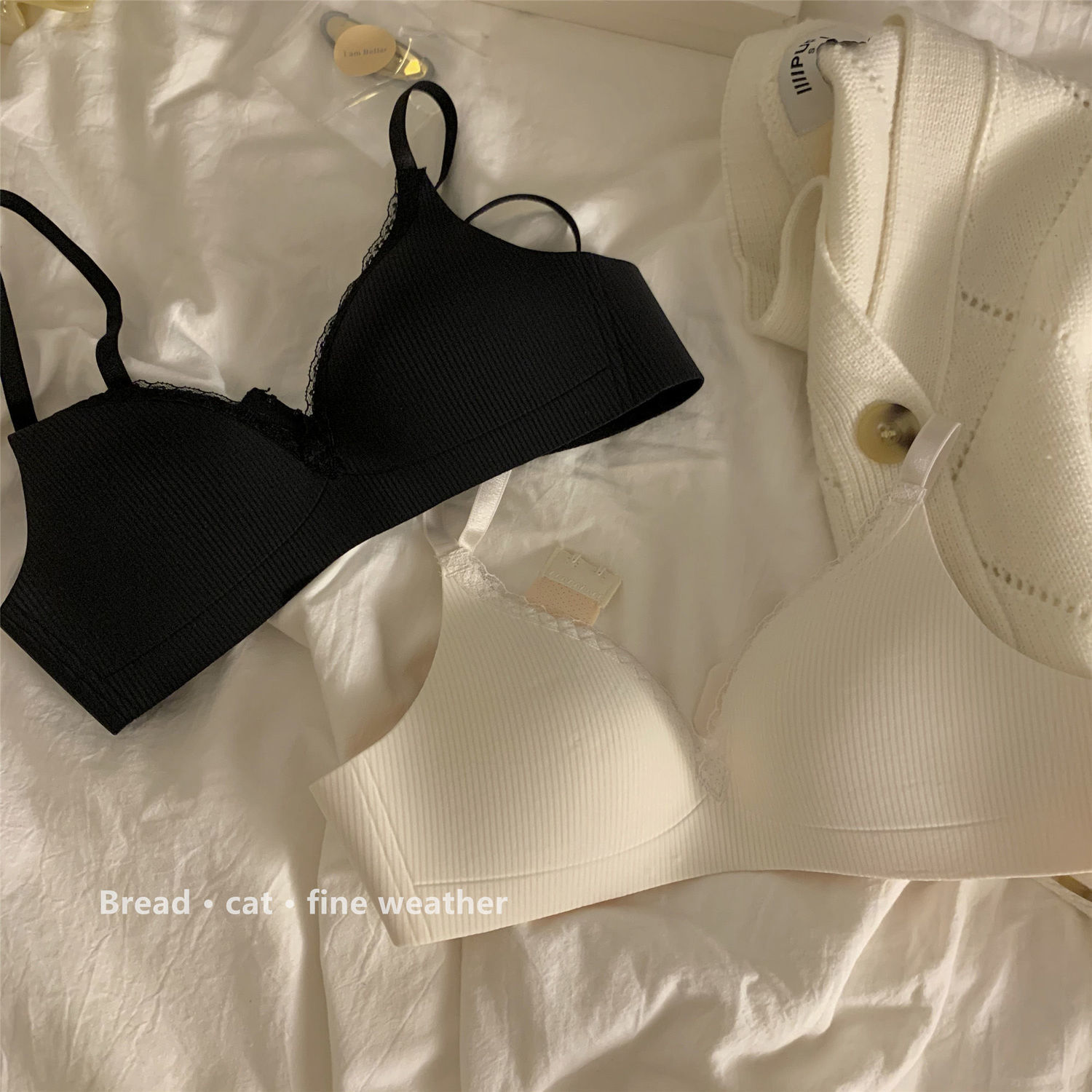 Pure desire Japanese student girl underwear thin section without steel ring small chest gathered anti-sagging seamless adjustable bra