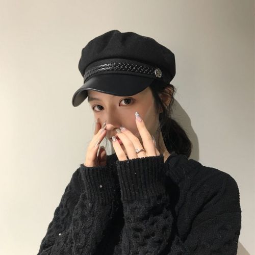 Duck tongue navy hat female summer Korean version trendy all-match beret spring thin section net red octagonal hat female British fashion