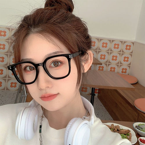 Su Yan artifact black frame plain mirror versatile ultra-light spectacle frame can be matched with myopia lens large frame anti-blue light slimming trend