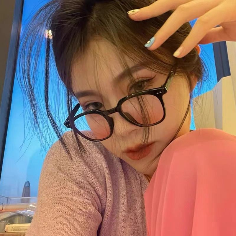 gm blush sunglasses women's Korean version of the trendy high-end black frame gradient powder myopia sunglasses anti-ultraviolet big face looks thin