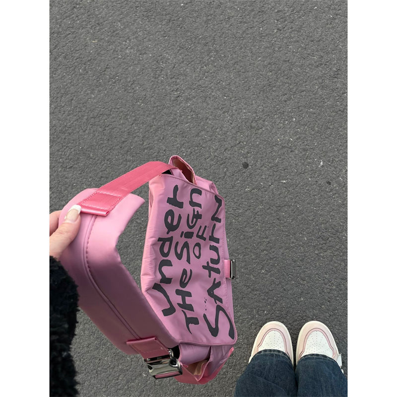 2023 New Graffiti Shoulder Bag High School Student Messenger Bag Class Commuter Bag Tote Bag