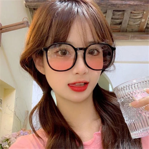 Blush glasses women's big face Korean version of the trendy net red same style without makeup artifact anti-blue light myopia glasses women can match the degree