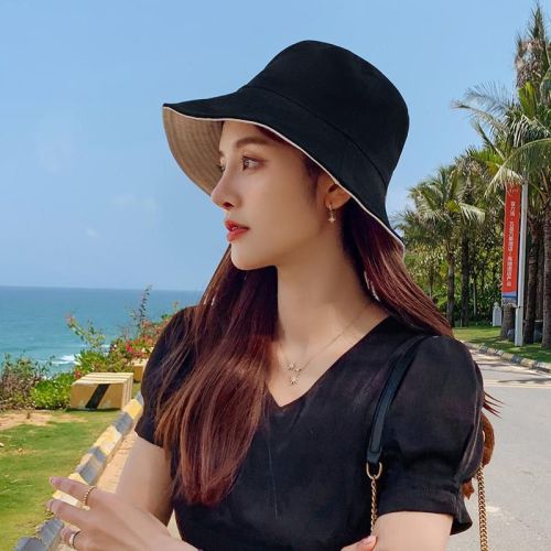 Fisherman hat women's summer Korean version of the trendy all-match summer sunshade sunscreen cover face anti-ultraviolet large edge sun hat women